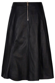 Agnes Leather Skirt | Black | Læder nederdel fra Mos Mosh