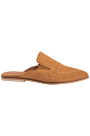 Boston Suede Flat | Cognac | Loafers med nitter fra Mos Mosh