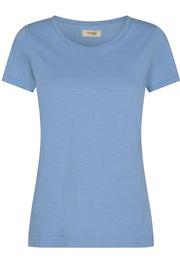 Arden Organic O-neck Tee | Bel Air Blue | T-shirt fra Mos Mosh