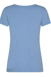 Arden Organic O-neck Tee | Bel Air Blue | T-shirt fra Mos Mosh