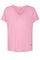 Maya V-neck Tee | Bubble Pink | T-shirt fra Mos Mosh