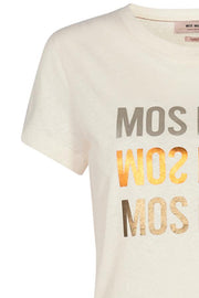 Mavis O-SS Tee | Ecru | T-shirt fra Mos Mosh