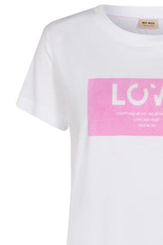 Chérie O-SS Tee | Bubble Pink | T-shirt fra Mos Mosh