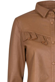 Coco Frill Leather Shirt | Toasted Coconut | Skjorte fra Mos Mosh
