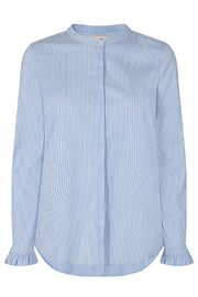 Mattie Two Stripe Shirt | Bel Air Blue | Skjorte fra Mos Mosh