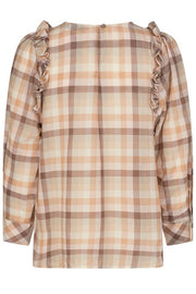 Gurit Check Blouse | Toasted Coconut | Bluse fra Mos Mosh