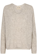 Thora V-Ausschnitt Strick | Federgrau | Stricken von Mos Mosh