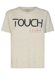 Lenka O-SS Tee | Ecru Melange | T-shirt fra Mos Mosh