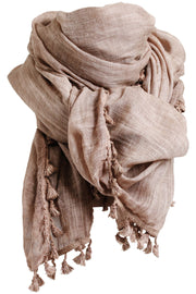 Aci scarf | Stone | Tørklæde med frynser fra Stylesnob