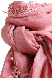 Pama Scarf | Rose | Tørklæde med kniplinger fra Stylesnob