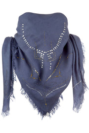 Texas scarf | Blue | Tørklæde med nitter fra Stylesnob