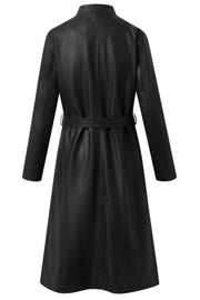 Dress w/belt | Black | Læder kjole fra Depeche