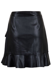 Frilla Faux Skirt | Black | Nederdel i imiteret læder fra Neo Noir