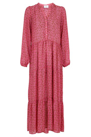 Nobis Flash Dress | Pink | Lang gennemsigtig kjole fra Neo Noir