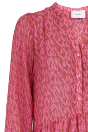Nobis Flash Dress | Pink | Lang gennemsigtig kjole fra Neo Noir