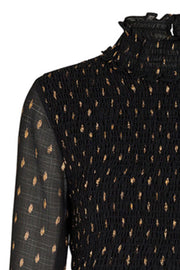 Elyah Night Blouse | Black | Bluse med smock fra Co'Couture