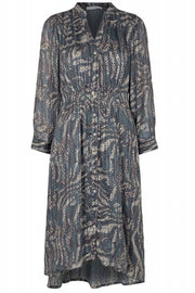 Winding V-neck Dress | Mid Grey | V-udskæring kjole fra Co'couture