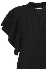 SRPeach T-neck Knit Vest | Black | Strik vest fra Soft Rebels