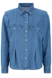 SRBluebell LS Shirt | Medium Blue | Denim skjorte fra Soft Rebels