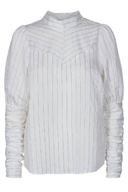 Dina Puff Stripe Shirt | Off White | Skjorte fra Co'Couture
