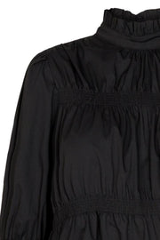 Hannah Elastic Smock Blouse | Black | Bluse fra Co'Couture