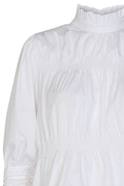Hannah Elastic Smock Blouse | White | Bluse fra Co'Couture