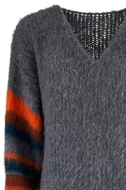Hera Oversize Brushed Knit Sweat | Grey | Oversize strik fra Black Colour