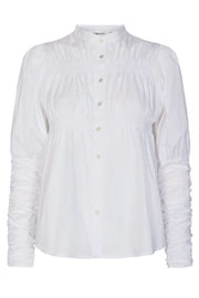 Hannah Elastic Smock Shirt | White | Bluse fra Co'couture