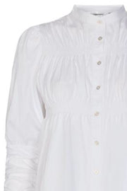 Hannah Elastic Smock Shirt | White | Bluse fra Co'couture