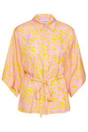 Benita Kimono Shirt | Rose Stained Art Print | Kort kimono med print fra Hunkön
