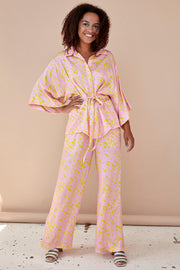 Benita Kimono Shirt | Rose Stained Art Print | Kort kimono med print fra Hunkön