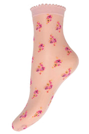 Ankle Sock Flower | Nude | Strømpe med blomster fra Decoy
