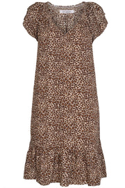 Sunrise Crop Dress Mini Leo | Khaki | Kjole med dyreprint fra Co'Couture