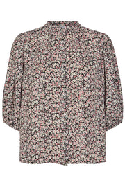 Cecily Flower Shirt | Black | Bluse fra Co'couture