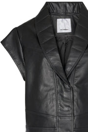Harvie Leather Crop Vest | Black | Jakke fra Co'couture