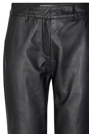 Phoebe Leather Chino | Black | Bukser fra Co'couture