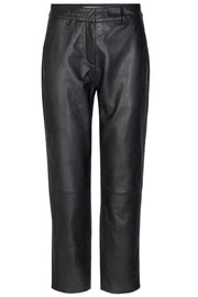 Phoebe Leather Chino | Black | Bukser fra Co'couture