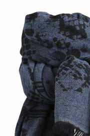 ILY SCARF | Blue | Vævet tørklæde med print fra STYLESNOB