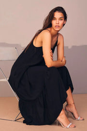 Sunrise Greece Strap Dress | Black | Kjole fra Co'couture