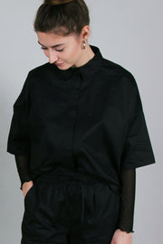 Susan Ss Short Shirt | Black | Skjorte fra Liberté