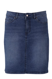 Woven Skirt Above Knee | T8014 | Medium Blue | Nederdel fra SAINT TROPEZ