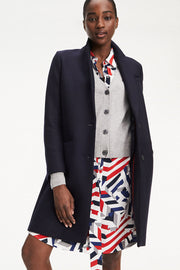 Belle Wool Blend Classic Coat | Mørkeblå | Uld jakke fra Tommy Hilfiger