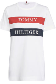 Lula C-NK Tee SS | Bright White | T-shirt med logo Tommy Hilfiger