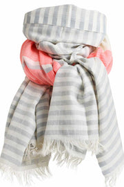 Tori scarf | Aqua | Stribet tørklæde fra Stylesnob