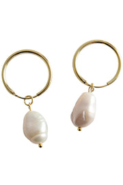 Tami Hoops | Forgyldt | Øreringe med perle fra Coi