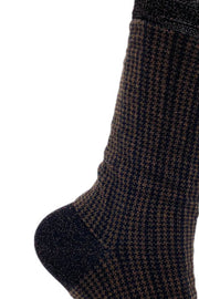Wales Check Sock | Brown | Sokker fra Black Colour