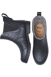 ALBA CROCO | Sort | Kort gummistøvle med Kroko fra WODEN