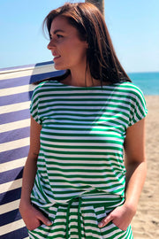 With Or Without You | Green Stripe | T-shirt fra Comfy Copenhagen