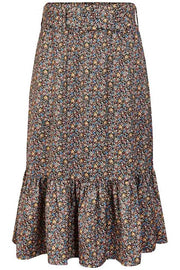 Sierra HW Midi Skirt | Black | Nederdel med print fra YAS