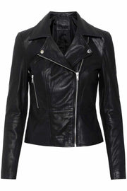 Sophie Leather Jacket | Sort | Læderjakke fra YAS